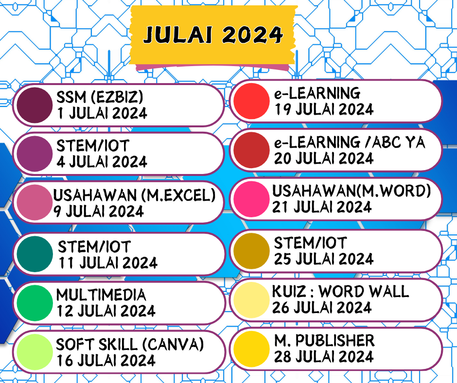 JADUAL AKTIVITI JULAI 2024