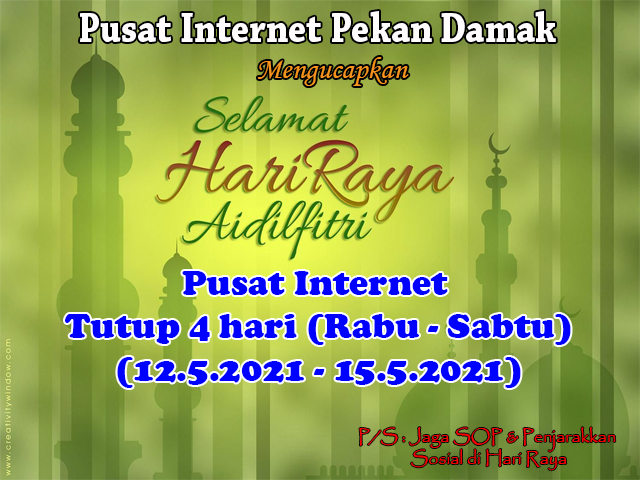 penutupan hari raya aidilfitri 2021